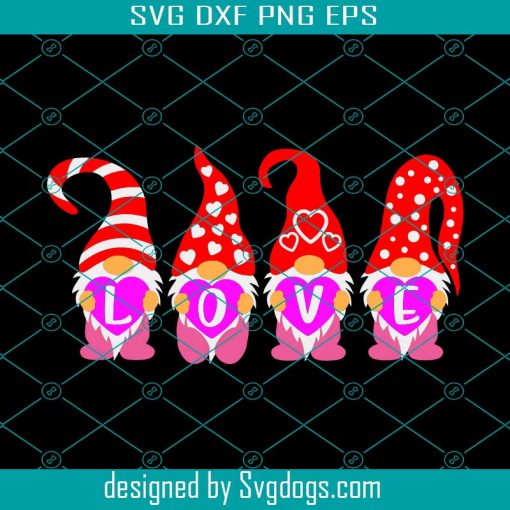 Valentines Gnomes SVG, Valentine’s Day svg, Love svg, Hugs & Kisses svg, Heart svg