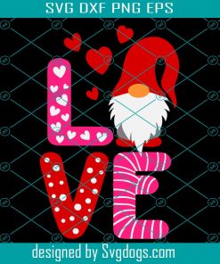 Gnome SVG, Valentine’s Day svg, Valentine svg, Hugs & Kisses svg, Love Svg, Svg