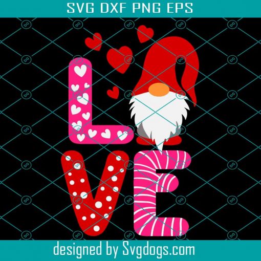 Gnome SVG, Valentine’s Day svg, Valentine svg, Hugs & Kisses svg, Love Svg, Svg