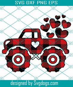 Valentines buffalo plaid Truck SVG, Valentines SVG, Valentines Hearts, Valentines vintage Truck Svg