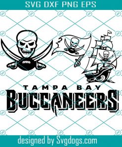 Black White Tampa Bay Buccaneers Svg, Tampa Bay Buccaneers Bundle Black White Svg, png. Digital Cut File