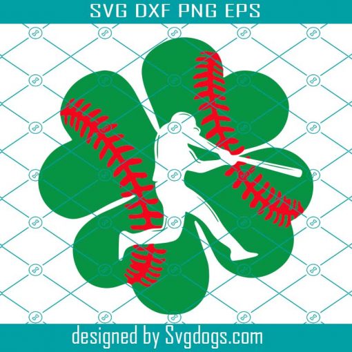 St Patricks Day Svg, Catcher Shamrock Svg, Baseball Four Svg, Leaf Clover Catcher Pitcher Shamrock Svg