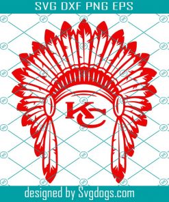 SVG Kansas City Chief Super Bowl 2021 (LV) Hat Feather Indian Graphic Cricut & Silhouette Cut File for T-Shirts, Drink Koozies Mugs and More