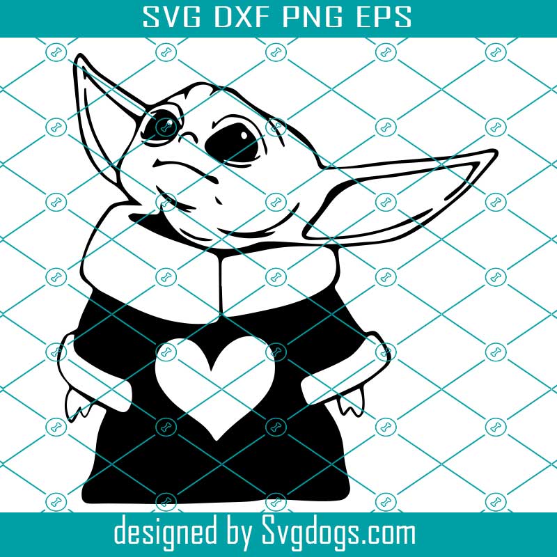 Download Baby Yoda Svg Baby Yoda Heart Svg Star Wars Svg Svg Files Cricut Silhouette Digital Cut File Heart Svg Svgdogs