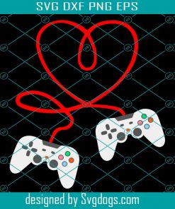 Video Gamer Valentines Day With Controllers Heart Svg, Valentine Svg, Game Svg, Gamer Svg, Gaming Svg, Game Controller Svg, Heart Svg