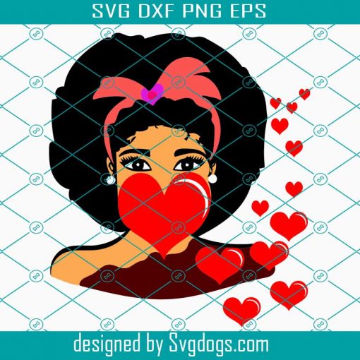 Valentine Elsa Svg, Valentine Svg, Afro Puffs Svg, Black Girl Hair Svg, African American Svg