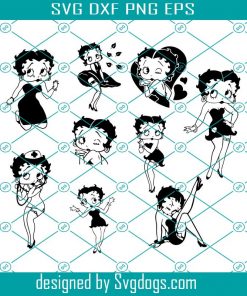 Betty Boop Pictures Svg, Different poses Svg Png Pdf Eps Dxf