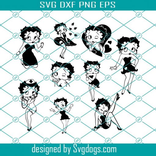 Betty Boop Pictures Svg, Different poses Svg Png Pdf Eps Dxf