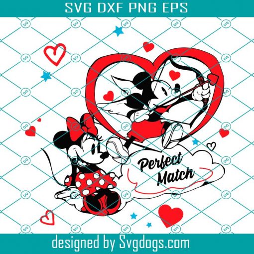 Mickey Minnie Perfect Match Svg, Valentine Svg, Mickey Minnie Svg, Mickey Minnie Love Svg