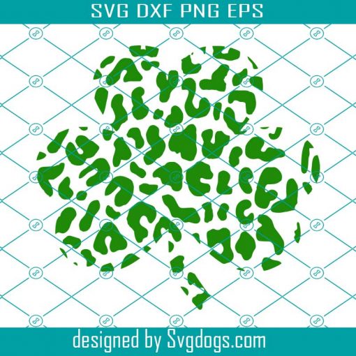 Leopard Shamrock Svg, St Patricks Day Svg, Clover Svg, St Patricks Day Svg