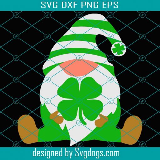 Cute Gnome Svg, St Patrick’s Day Svg, Shamrock Svg, Clover Leaf Svg, Green Gnome Svg