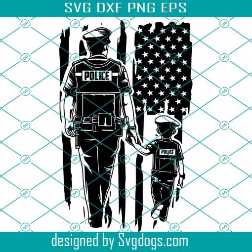 US Police Father and Son Svg, Like Father Like Son Svg, Police Dad Svg, Police Dad Shirt Svg, Police Papa Svg, Father And Son Svg