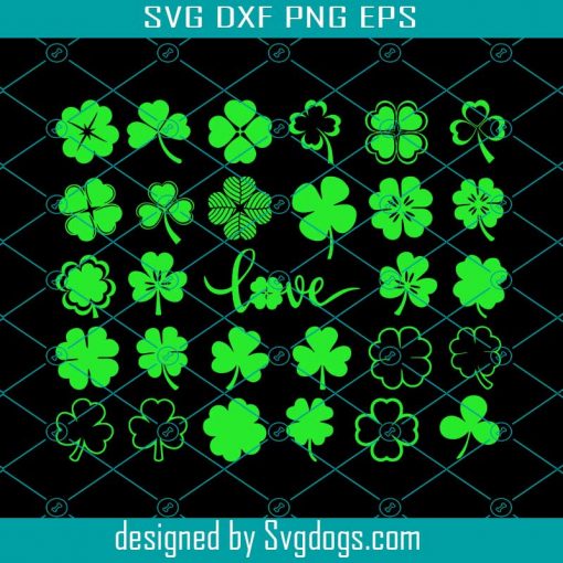 Shamrock Svg, Clover Leaf Svg, Trefoil Svg, Saint Patricks Day Svg, Four Leaf Svg