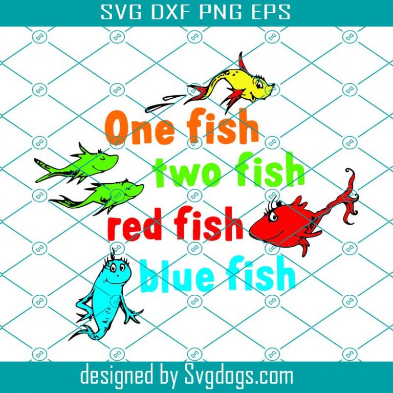 One Fish Two Fish Red Fish Blue Fish Svg, Cat In The Hat Svg, Cat in ...