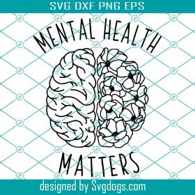 Mental Health Matters Svg, Floral Brain Svg, Anatomy Svg, Health Svg ...