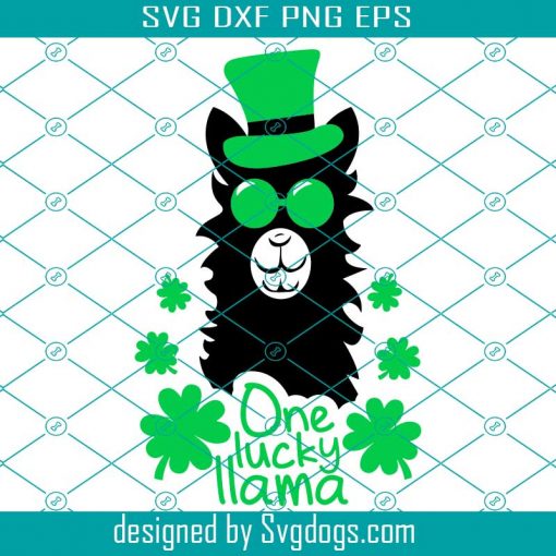 One Lucky Llama SVG, Irish Lucky Shamrock Svg, Lucky Shamrock Hat, Saint Patrick’s Day Svg