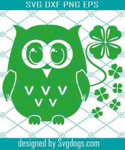 Shamrock Owl Svg, Irish Owl Svg, Ireland Lucky Owl Svg, Saint Patrick’s Day Svg, Cute Owl Svg
