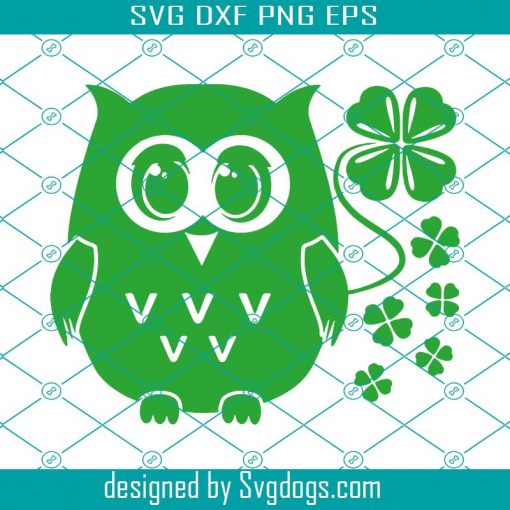 Shamrock Owl Svg, Irish Owl Svg, Ireland Lucky Owl Svg, Saint Patrick’s Day Svg, Cute Owl Svg