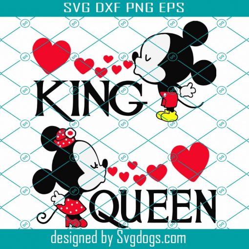 Mickey And Minnie kissing Svg, Mickey And Minnie Valentines Svg, Valentines Day Svg, Disney Valentines Svg, King And Queen Svg