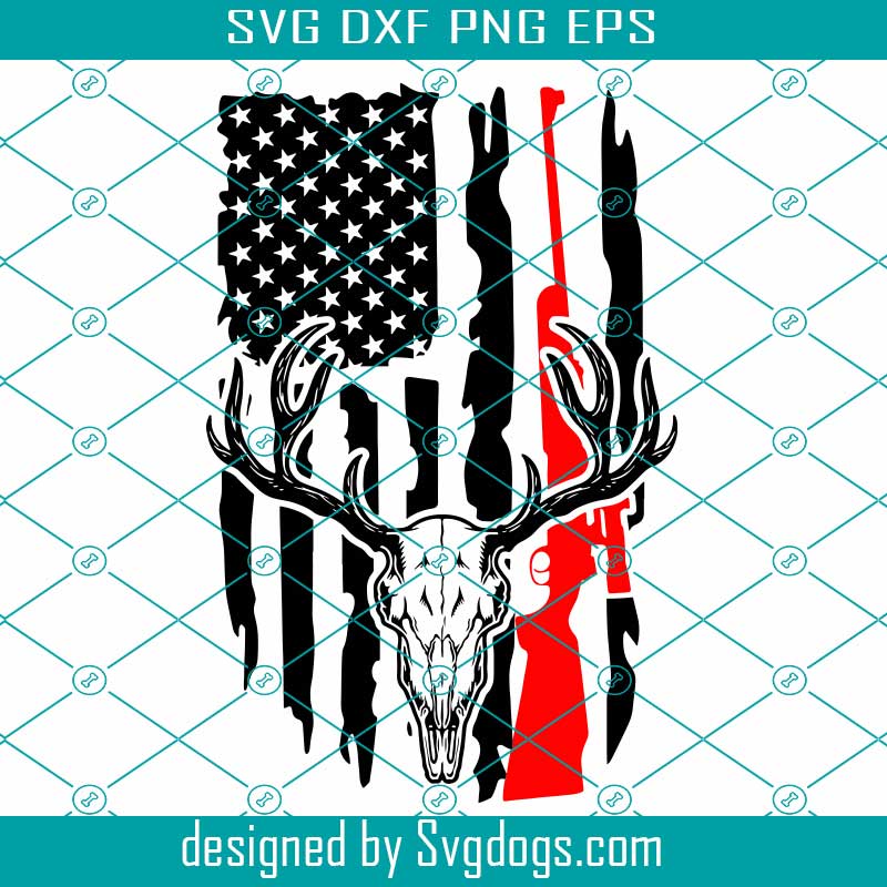 Download Deer Skull Svg Deer Hunting Svg Distressed American Flag Rifle Svg Deer Hunting Shirt Svg Svgdogs