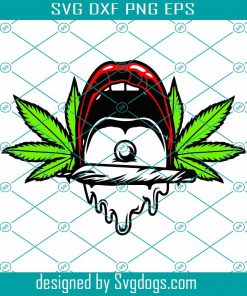 Lips Smoking Cannabis Svg, Lips Smoking Weed Svg, Smoking Blunt Joint Svg, Lips Licking Joint Svg