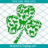 Dinosaur Shamrock Dino Clover Leaf St Patricks Day Boy Svg, Dinosaur Shamrock Svg, Dino Clover Leaf Svg