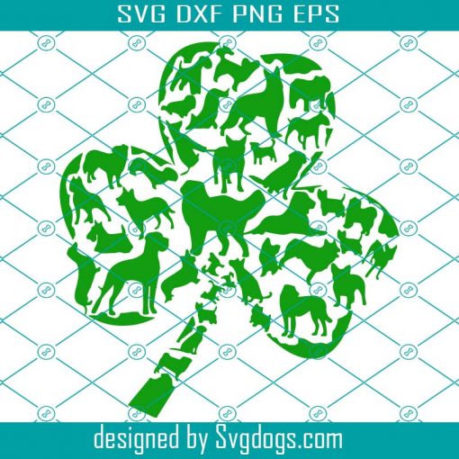 Dogs Shamrock Clover Leaf St Patricks Day Boy Svg, Dogs Shamrock Svg, Dog Lover SVG