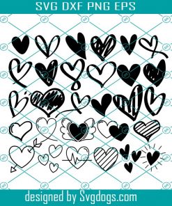 Heart Svg Bundle, Hearts Svg, Love Svg, Heart Svg, Heart Icons Svg, Doodle Svg