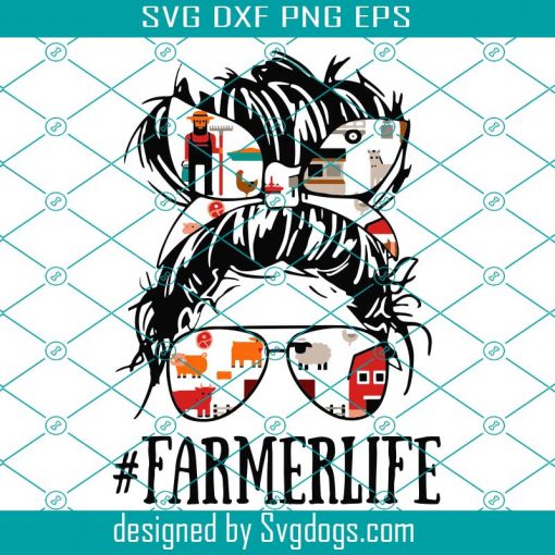 Messy Hair Woman Bun Farmer Life Svg, Trending Svg, Farmer Life Svg, Farm Women Girl Svg, Messy Hair Svg, Woman Bun Svg, Women Face Svg