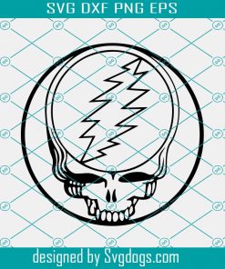 Grateful Dead Svg, Steal Your Face Transparent Logo Jerry Dead Head Greatful Digital Svg, Skull Svg
