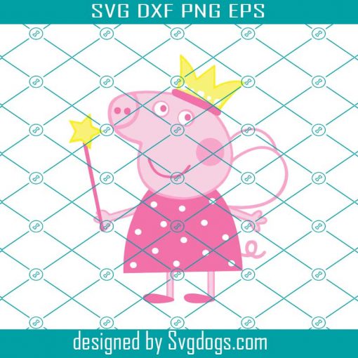 Peppa Pig Svg, Princess Pink Fairy Tutu Crown Peppapig Svg, Pig Svg