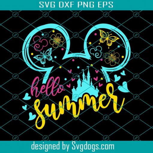 Mickey Hello Summer Svg, Disney Svg, Mickey Love Svg