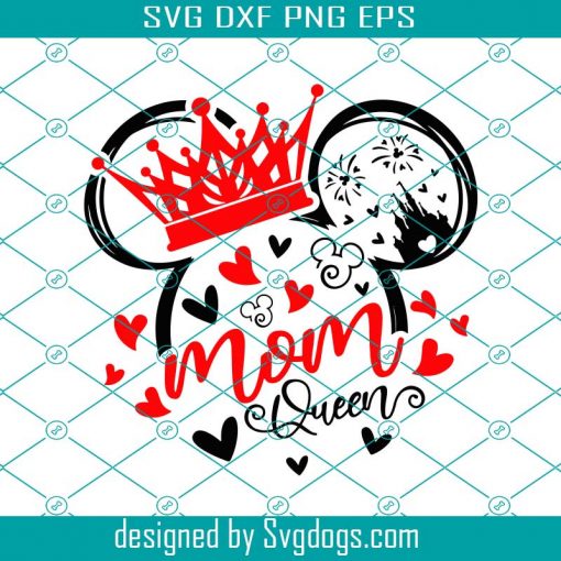 Mickey Mom Quuen Svg, Disney Love Print For T-shirt Svg, Mickey Valentines Day Svg