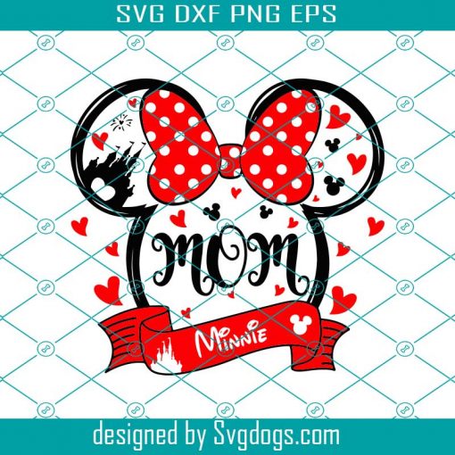 Mickey Mom Svg, Minnie Heart Print For T-shirt Svg, Disney Castle Svg