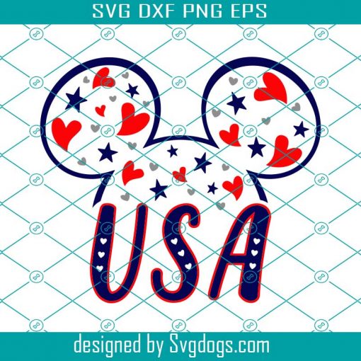 Mickey USA Svg, Disney USA Flag Print For Svg, USA Flag Svg, For Kids Shirt Svg, 4th Of July Svg