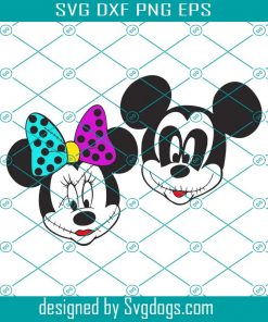 Mickey And Minnie Nightmare Before Christmas Jack Skellington Faces Halloween Svg, Halloween Svg