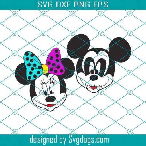 Mickey And Minnie Nightmare Before Christmas Jack Skellington Faces Halloween Svg, Halloween Svg