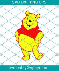 Bear Winnie The Pooh Svg, Layered By Color Svg, Nursery Print Svg, Baby Shower Decor Svg