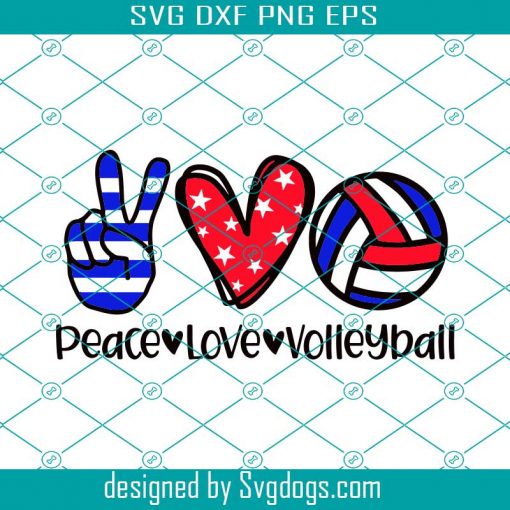 Peace Love Volleyball Svg, American  Svg, 4th of July Svg, Independence Day Svg, American Volleyball Svg