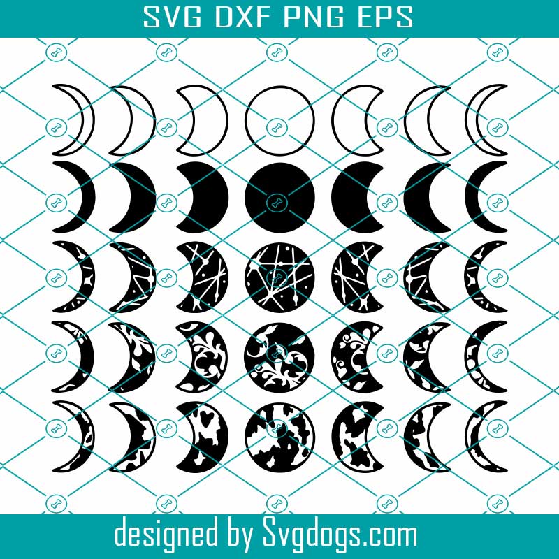 60 Moon SVG Bundle, Night moon svg, Moon dxf, Moon png, Moon eps, Moon  vector, Moon cut files, Moon phases svg, Full moon svg, Moon SVG