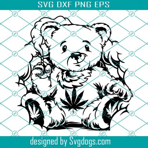 Smoking Bear Svg, Cannabis Bear Svg, Cannabis Svg, Weed Svg, Cannabis Png