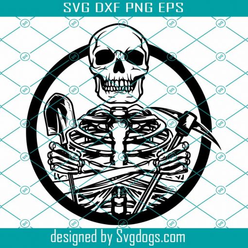 Skull Miner Svg, Mining Svg, Miner Shirt Svg, Skull Svg