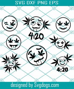 Weed Emoji Svg, Weed Leaf Smile Svg, Cannabis Svg, Smoke Weed Svg, High Svg, Rolling Tray Svg, Blunt Svg