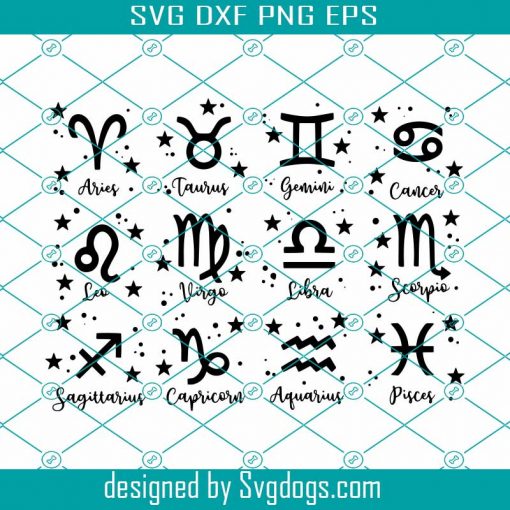 Zodiac Svg Bundle, Zodiac Sign Svg, Astrology Svg, Horoscope Svg, Zodiak Svg, Aries Svg, Taurus Svg, Gemini Svg, Leo Svg, Virgo Svg