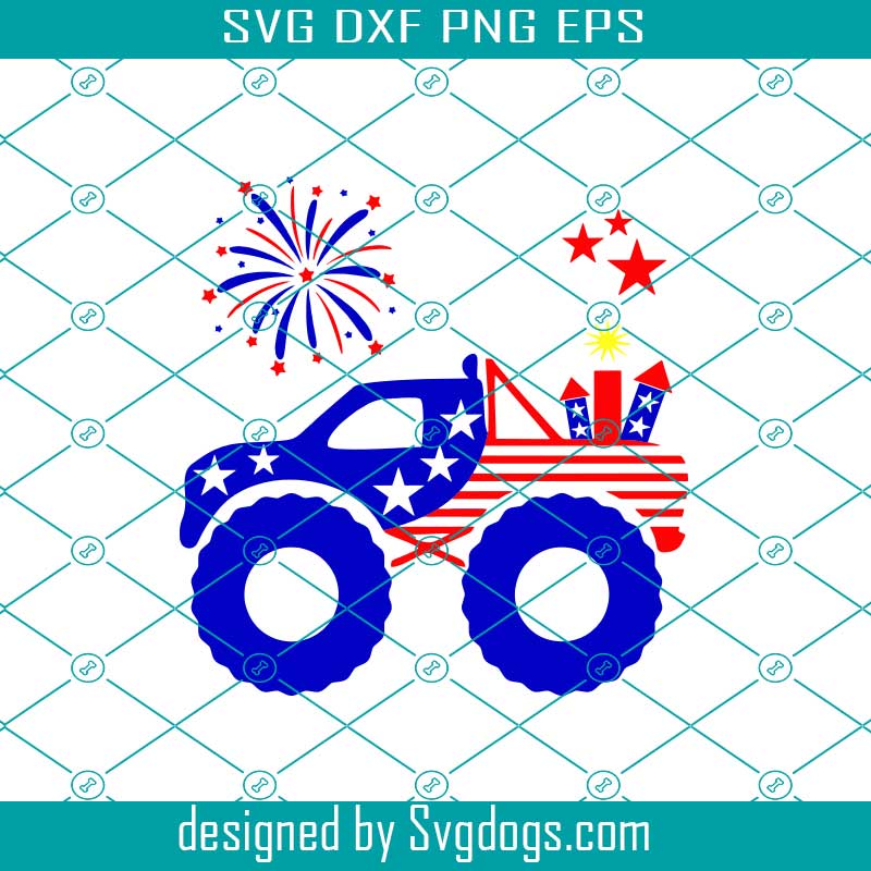 Download Monster Truck Svg Fourth Of July Svg Fireworks Svg 4th Of July Svg American Flag Svg July 4th Svg Patriotic Svg Svgdogs
