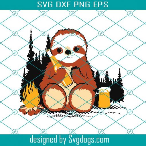 Happy Camper Svg, Trending Svg, Sloth Svg, Sloth Gift Svg, Sloth Shirt Svg, Gift For Camping Svg