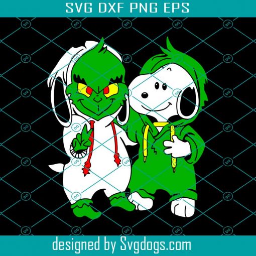 Snoopy And Grinch Svg, Funny Snoopy Svg, Funny Grinch Svg Eps Png Dxf