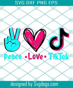 Peace Love Tiktok Svg, Tik Tok Svg, Tik Tok Bundle Svg, Tik Tok Love Svg, Music Svg, Dancers Svg