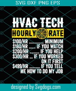 Vintage HVAC Technician Svg, HVAC Technician Hourly Rate Svg