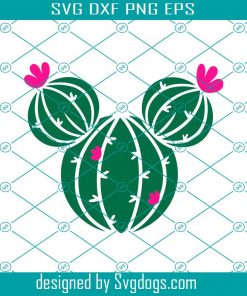 Mickey Head Cactus Svg, T-shirts Svg, Disney Plants Svg